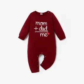 100% Cotton Letter and Heart Print Long-sleeve Gery Baby Jumpsuit