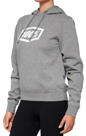 100% Women's Icon Hoodie - Heather Gray - Small 20031-00004