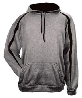 1467 Badger Adult 100% Polyester Performance Fusion Hooded Sweatshirt Steel/ Black