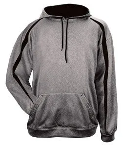 1467 Badger Adult 100% Polyester Performance Fusion Hooded Sweatshirt Steel/ Black