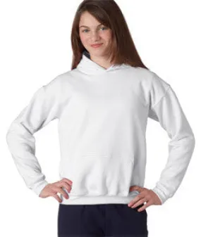 18500B Gildan Youth Heavy BlendHooded Sweatshirt White