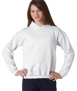 18500B Gildan Youth Heavy BlendHooded Sweatshirt White