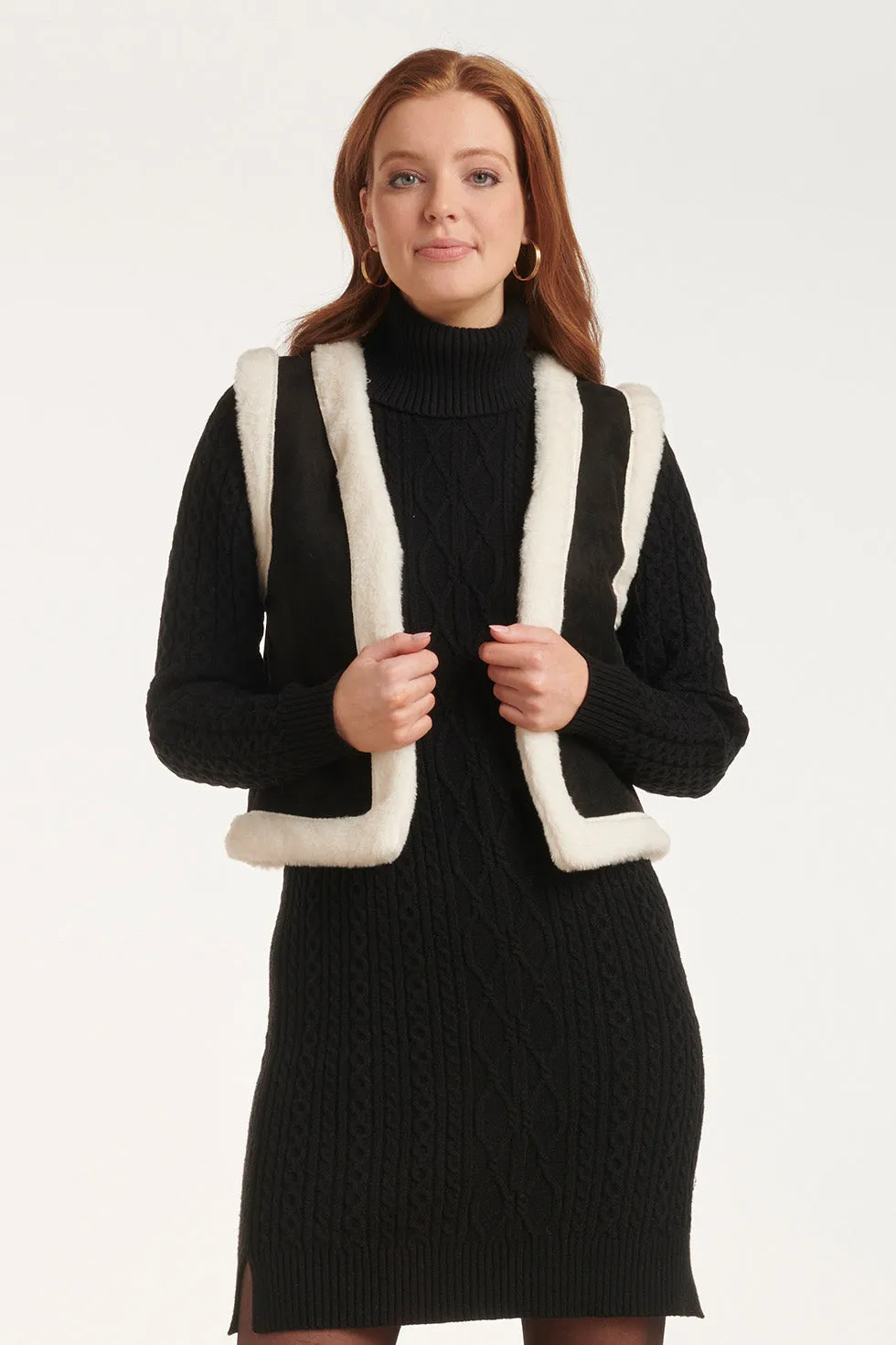 24707  Suedine Gilet | Black