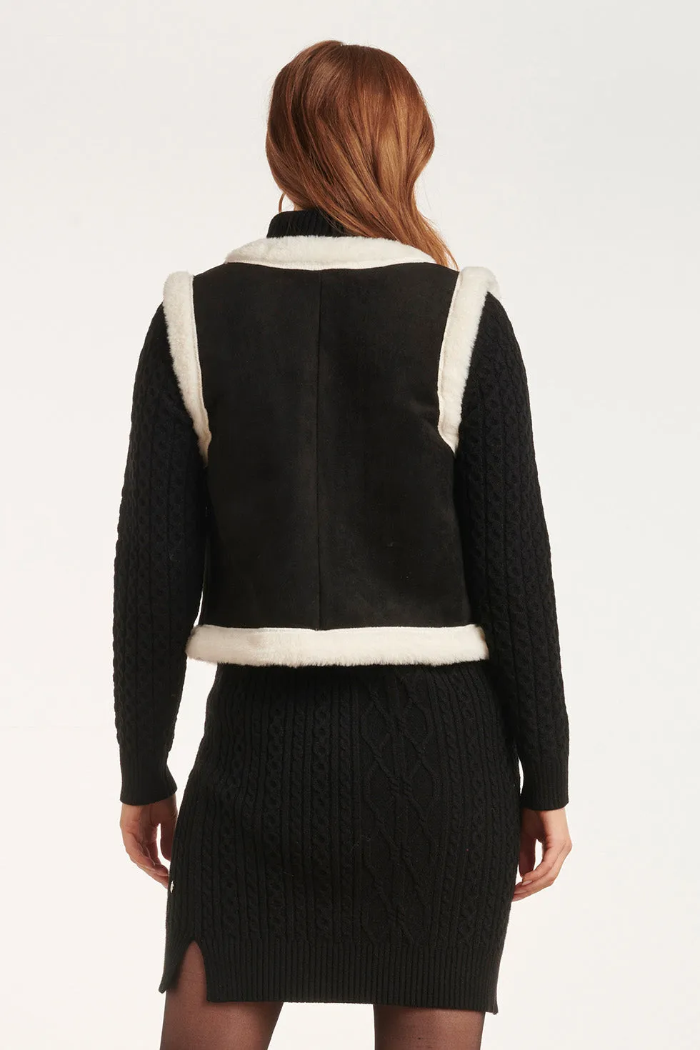 24707  Suedine Gilet | Black