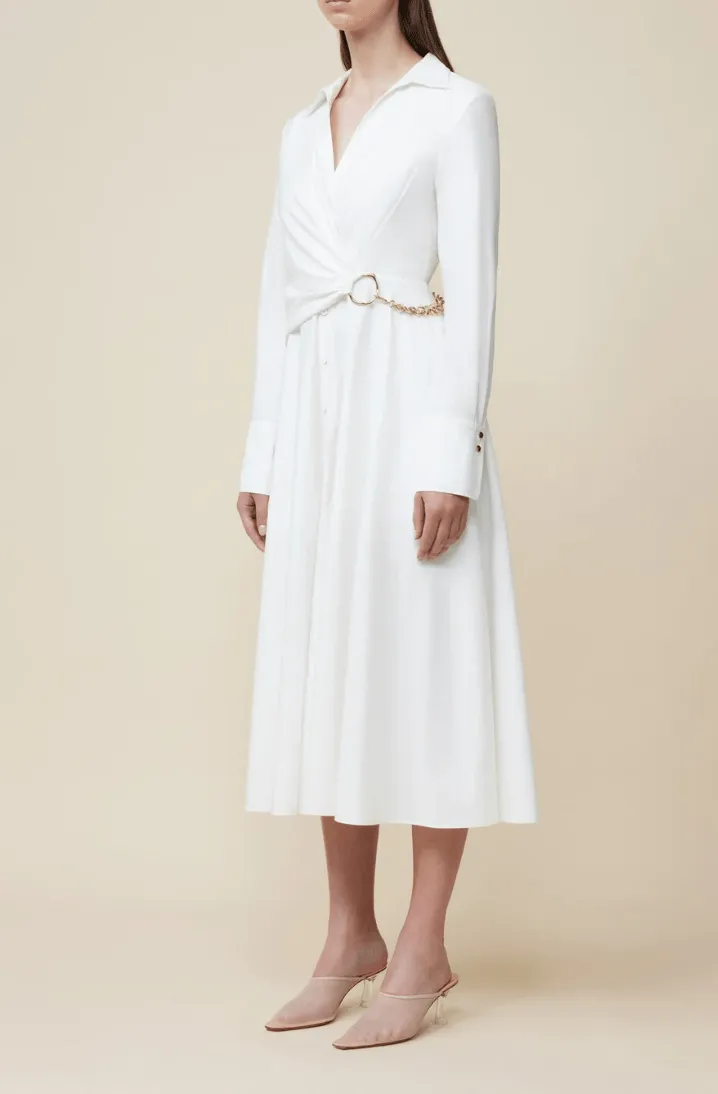 Acler Kirtling Midi Dress in Ivory