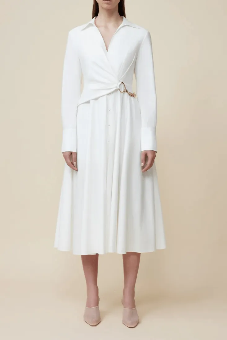 Acler Kirtling Midi Dress in Ivory