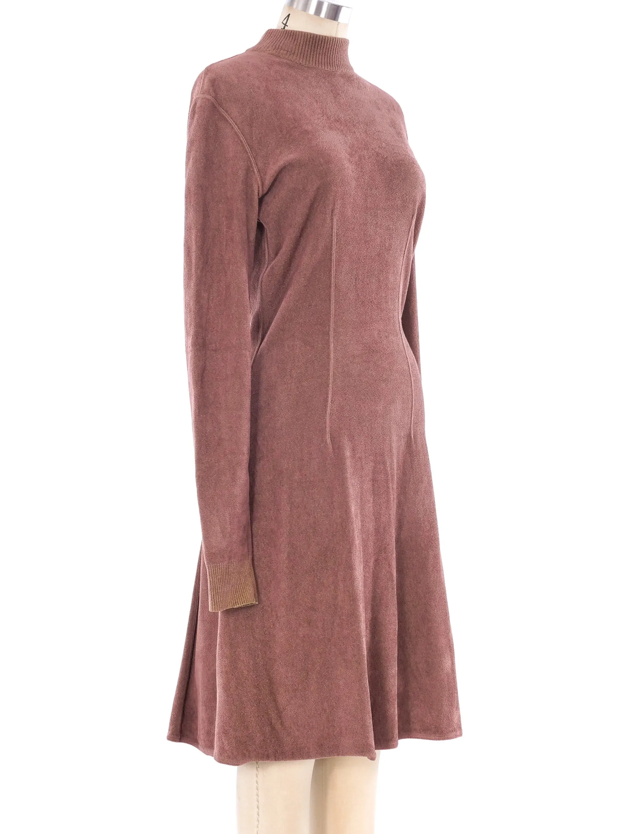 Alaia Camel Fit and Flare Knit Dress