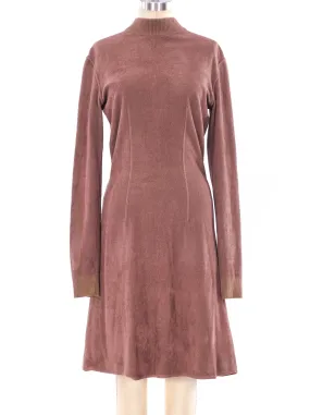 Alaia Camel Fit and Flare Knit Dress