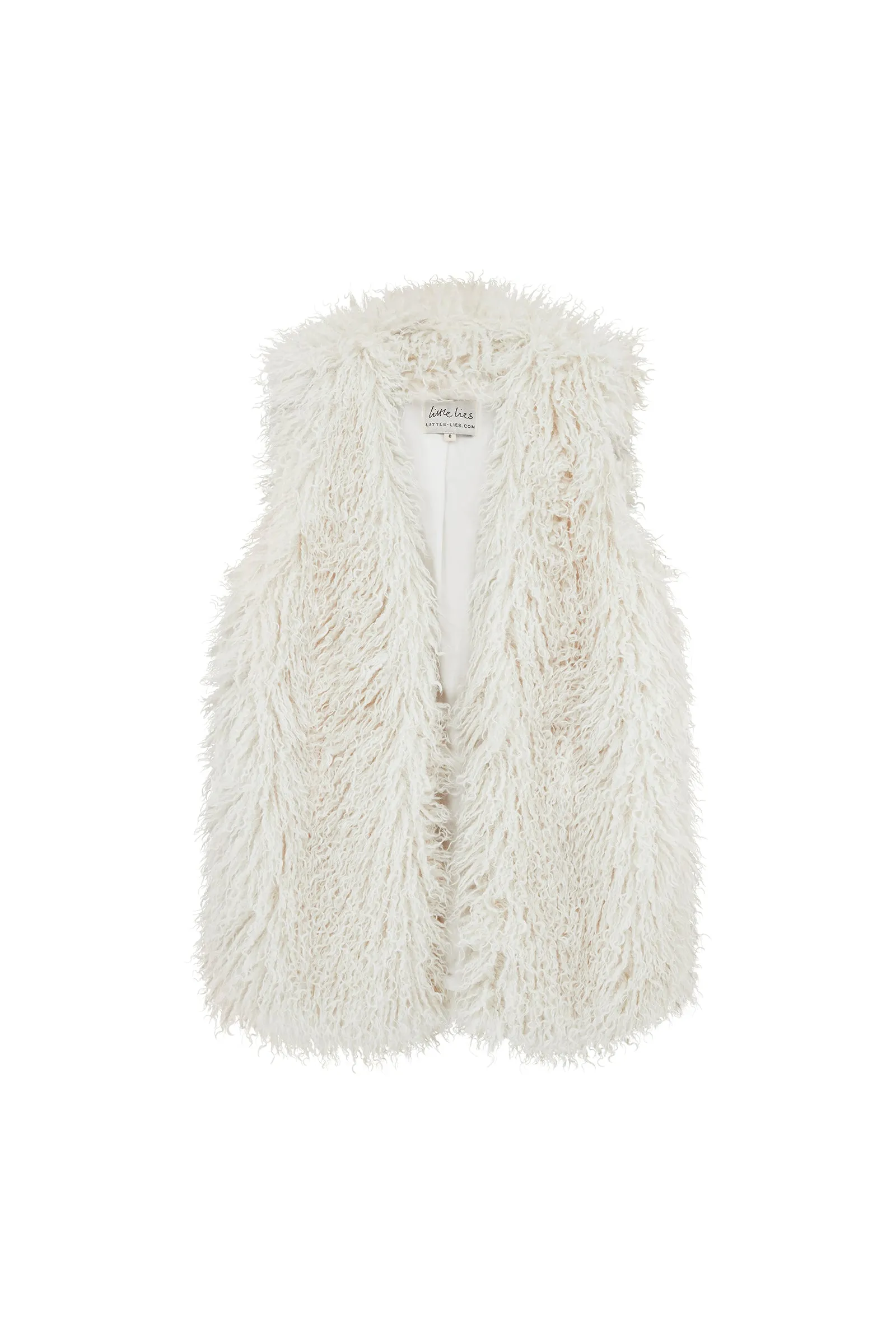 Angie Ivory Mongolian Faux Fur Gilet