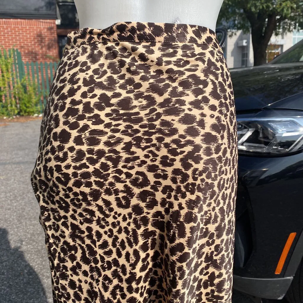 Anthropologie satin midi skirt 10