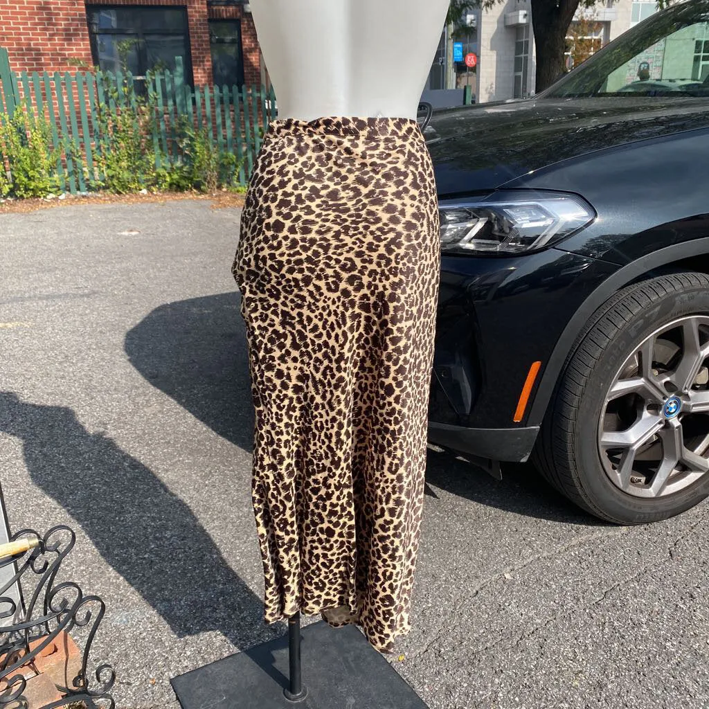 Anthropologie satin midi skirt 10