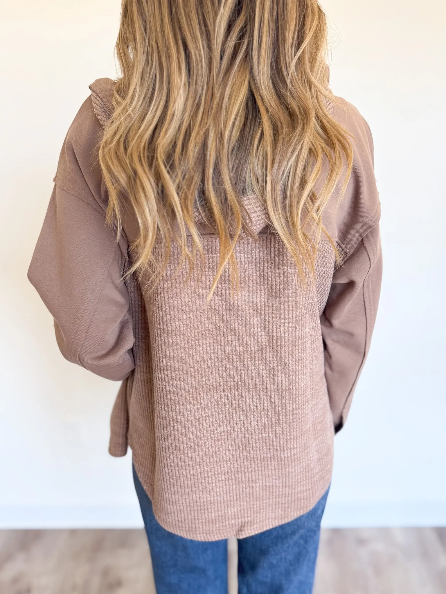 Avayah Hooded Shacket in Mocha
