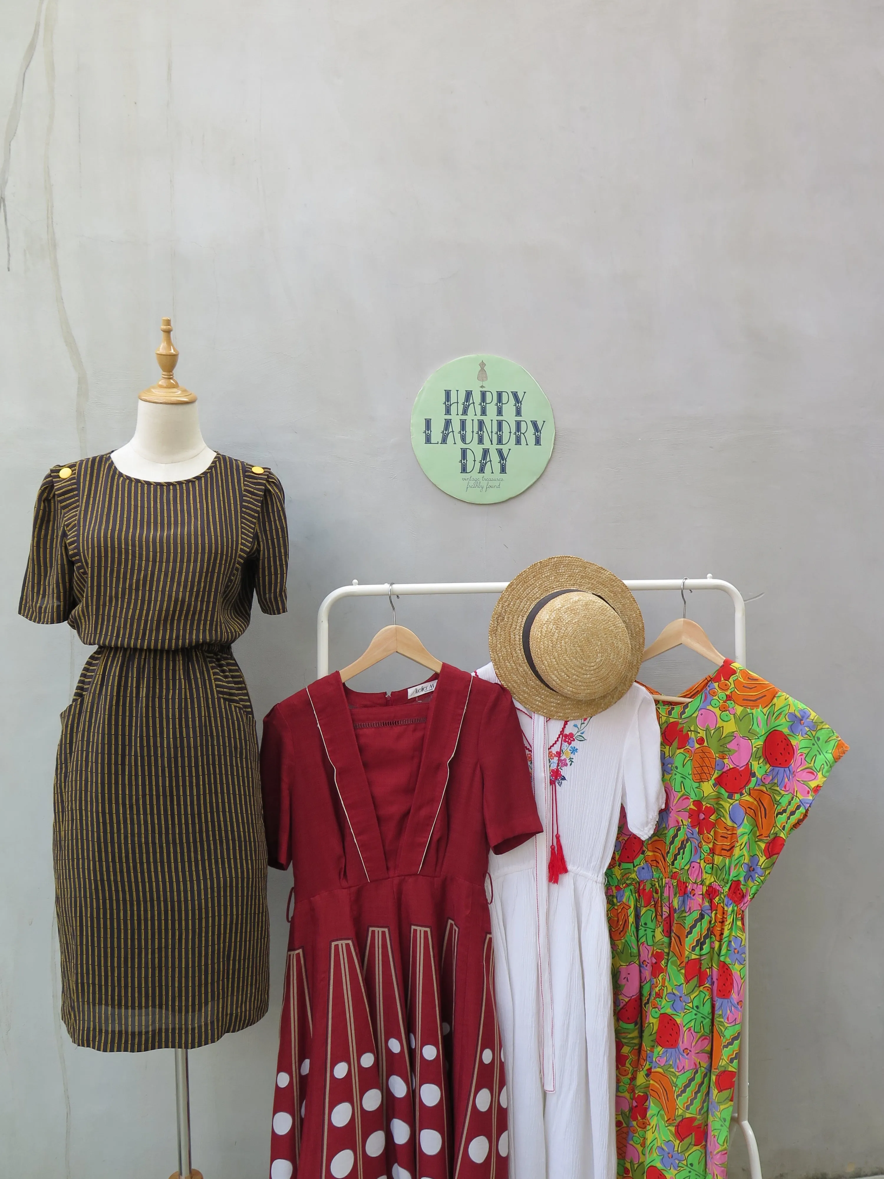 Bambi | Vintage 1060s 1970s Black yellow bamboo stripes black dress with Yellow buttons