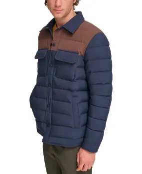 BASS OUTDOOR Men's Colorblocked Padded Shacket Jacket Blue 2XL