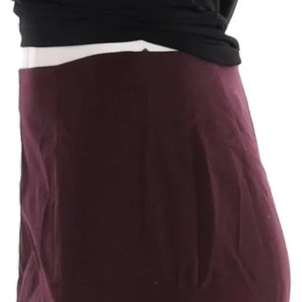 Benetton Midi Skirt - 28W UK 8 Burgundy Virgin Wool