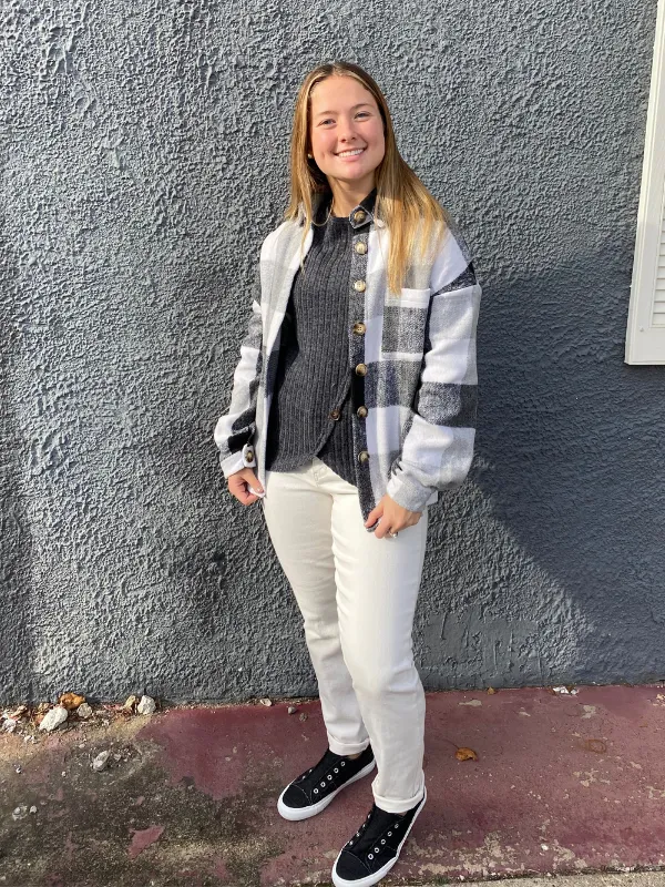 Black & White Plaid Shacket