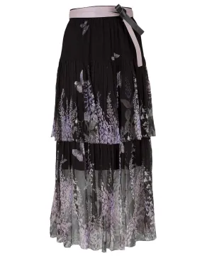 Black Lavender Tea Botanica Tiered Skirt