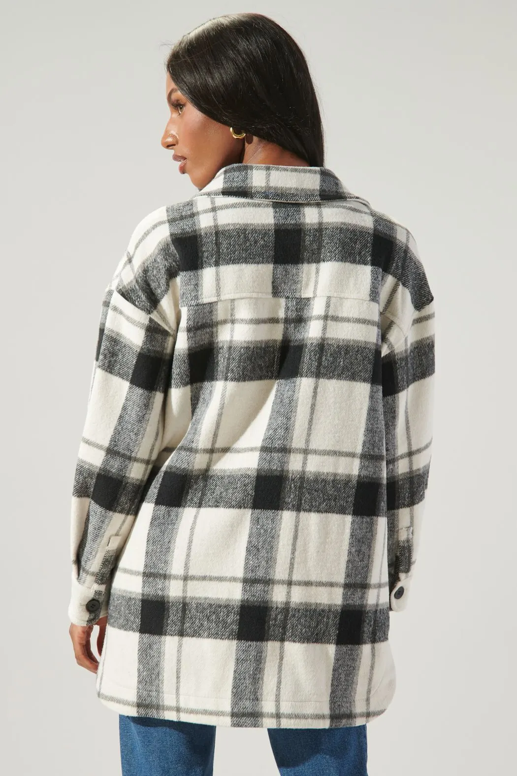 Black/White Plaid Shacket