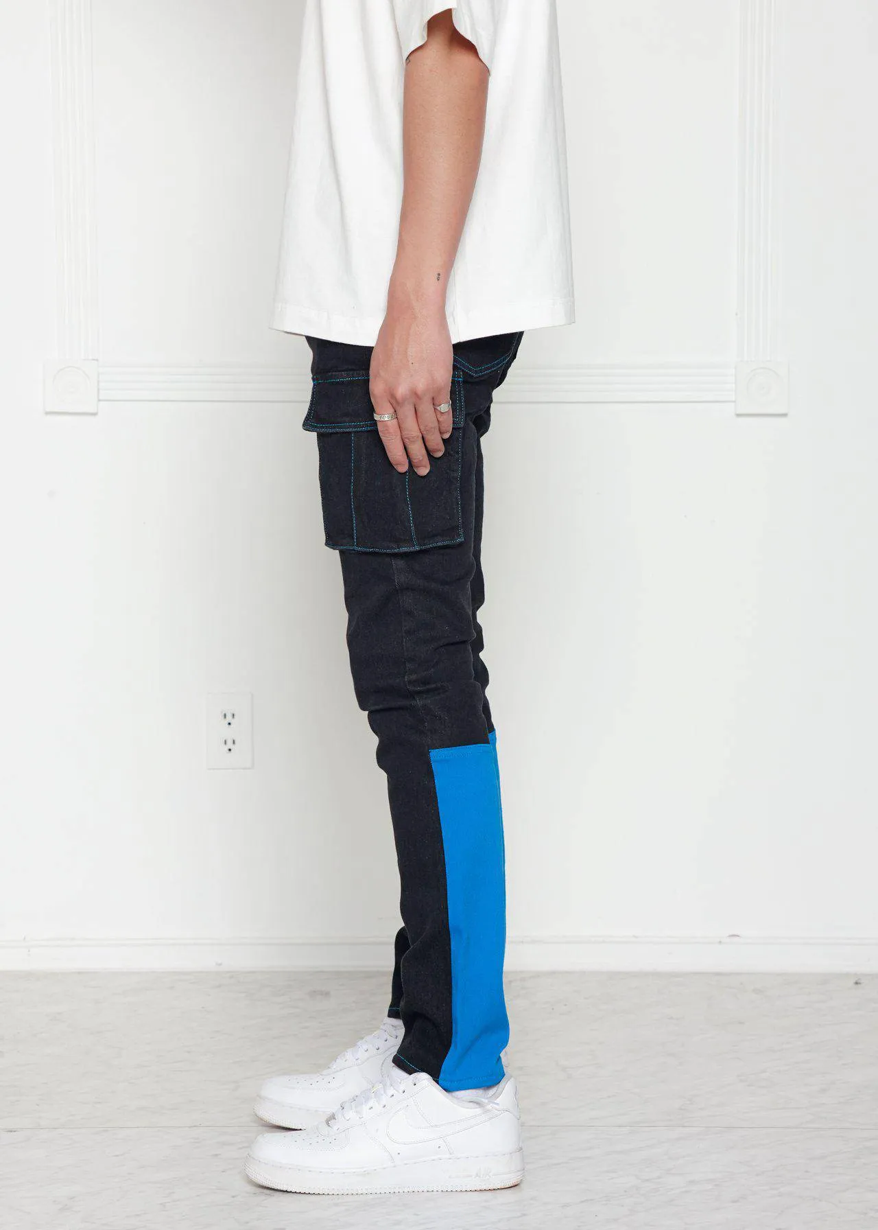 Blank State Men's Cargo Denim in Black/Blue