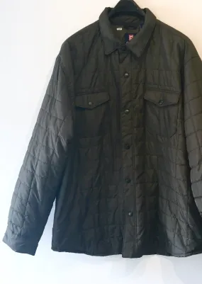 CHAPS Mens brownish olive padded snap front shacket, XL