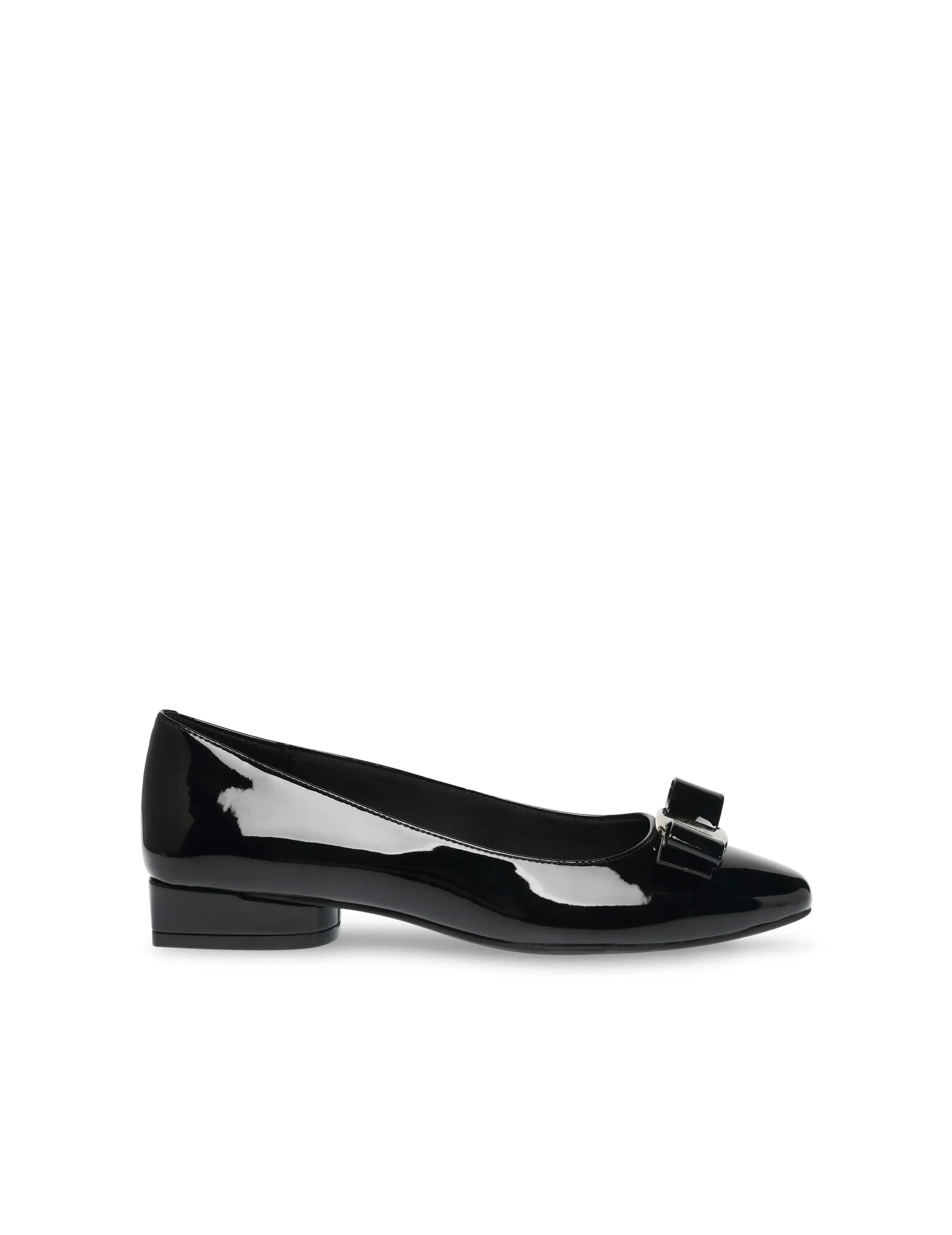 Charleston Black Patent Leather Anne Klein Ballet Flats