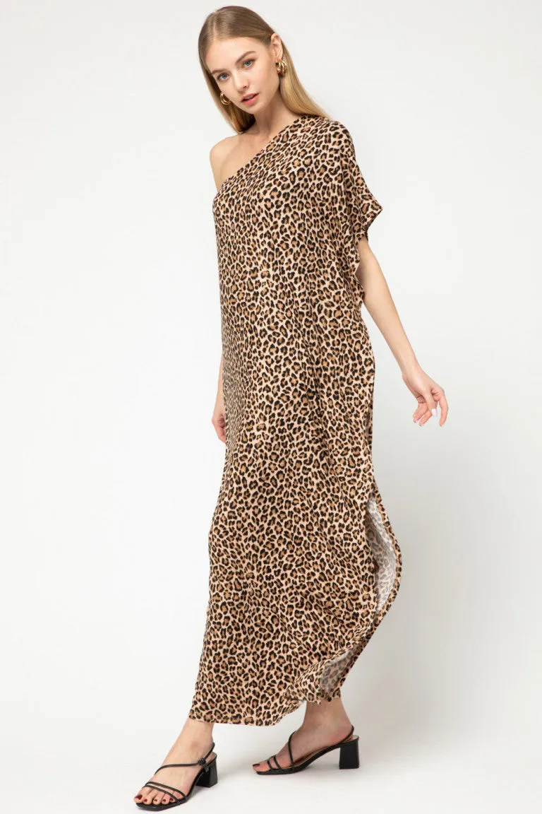 Cheetah One Shoulder Dress