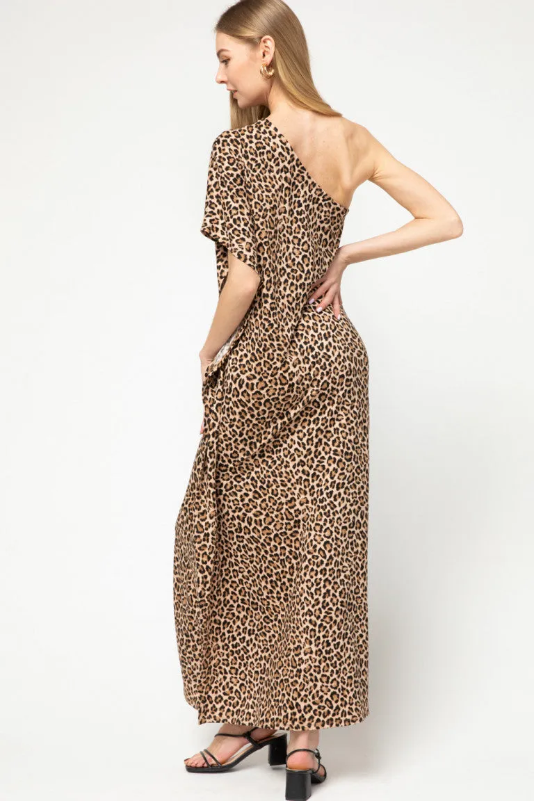 Cheetah One Shoulder Dress