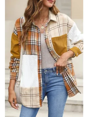 Color Block Patchwork Shacket