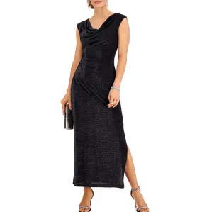Connected Drape-Neck Maxi Dress