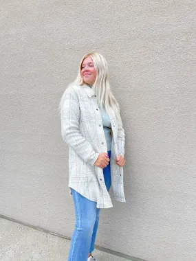 Cream/Brown Long Shacket