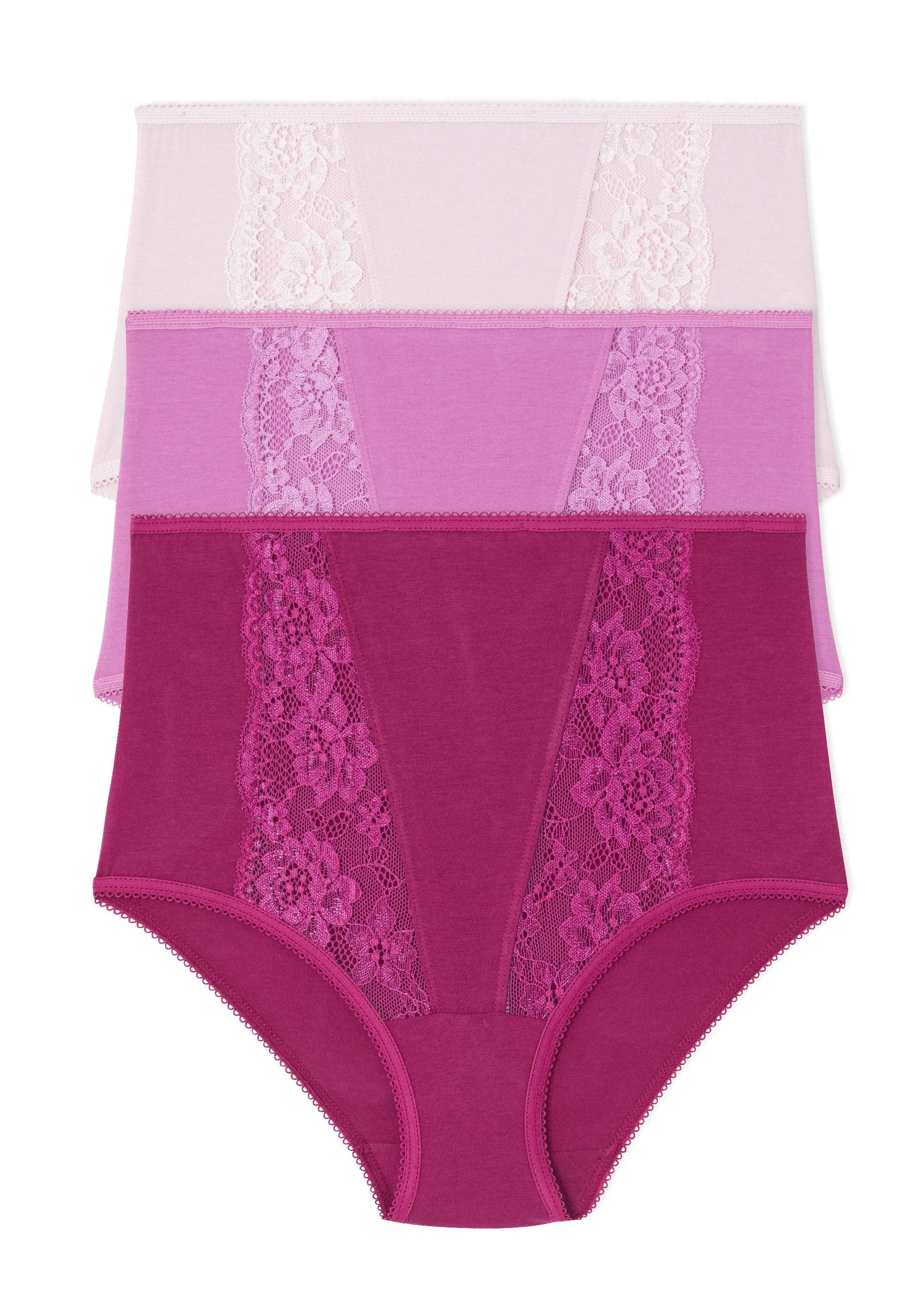 Culotte taille haute dentelle - lot de 3