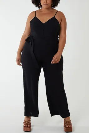 Curve Button Front Cami Jumpsuit