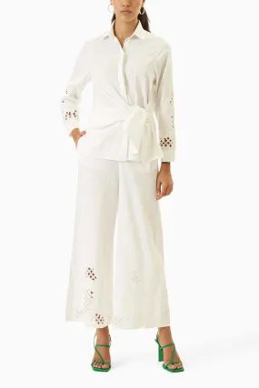 Cutwork White Cuff Set