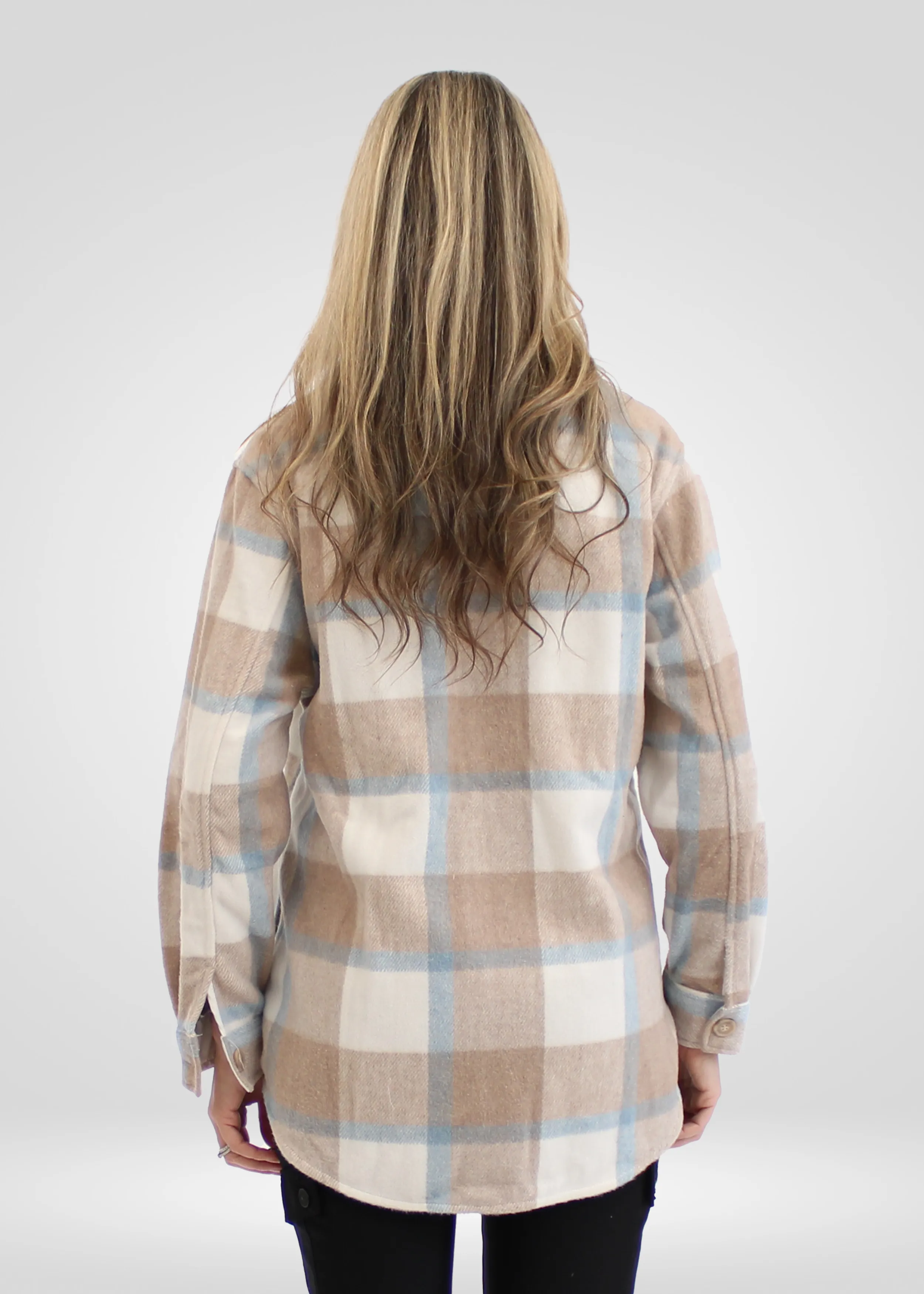 DD77 Women's Light Grey Wooled Shacket