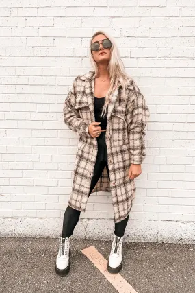 Down to Earth Longline Plaid Shacket