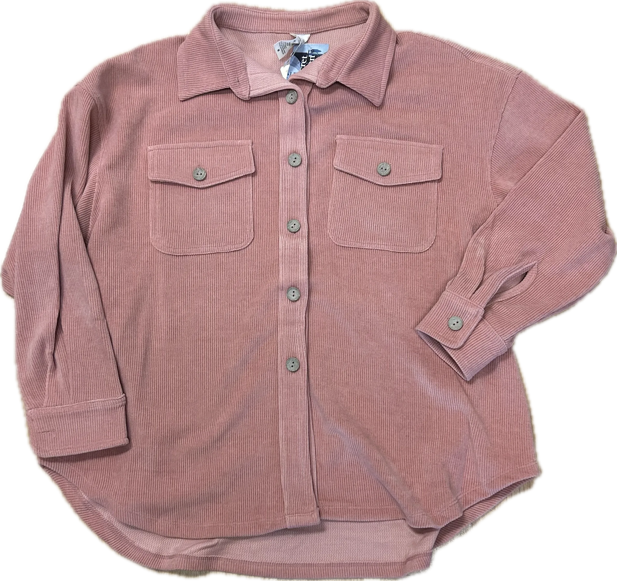 Dusty Rose Corduroy Button Up Shacket