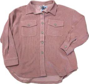 Dusty Rose Corduroy Button Up Shacket