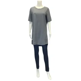 Eileen Fisher Women's Top Grey Short Sleeve T-Shirt Size: M