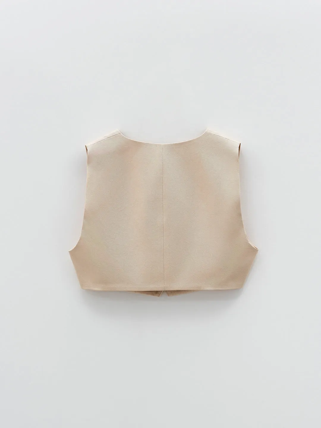 Eleh gilet beige crop
