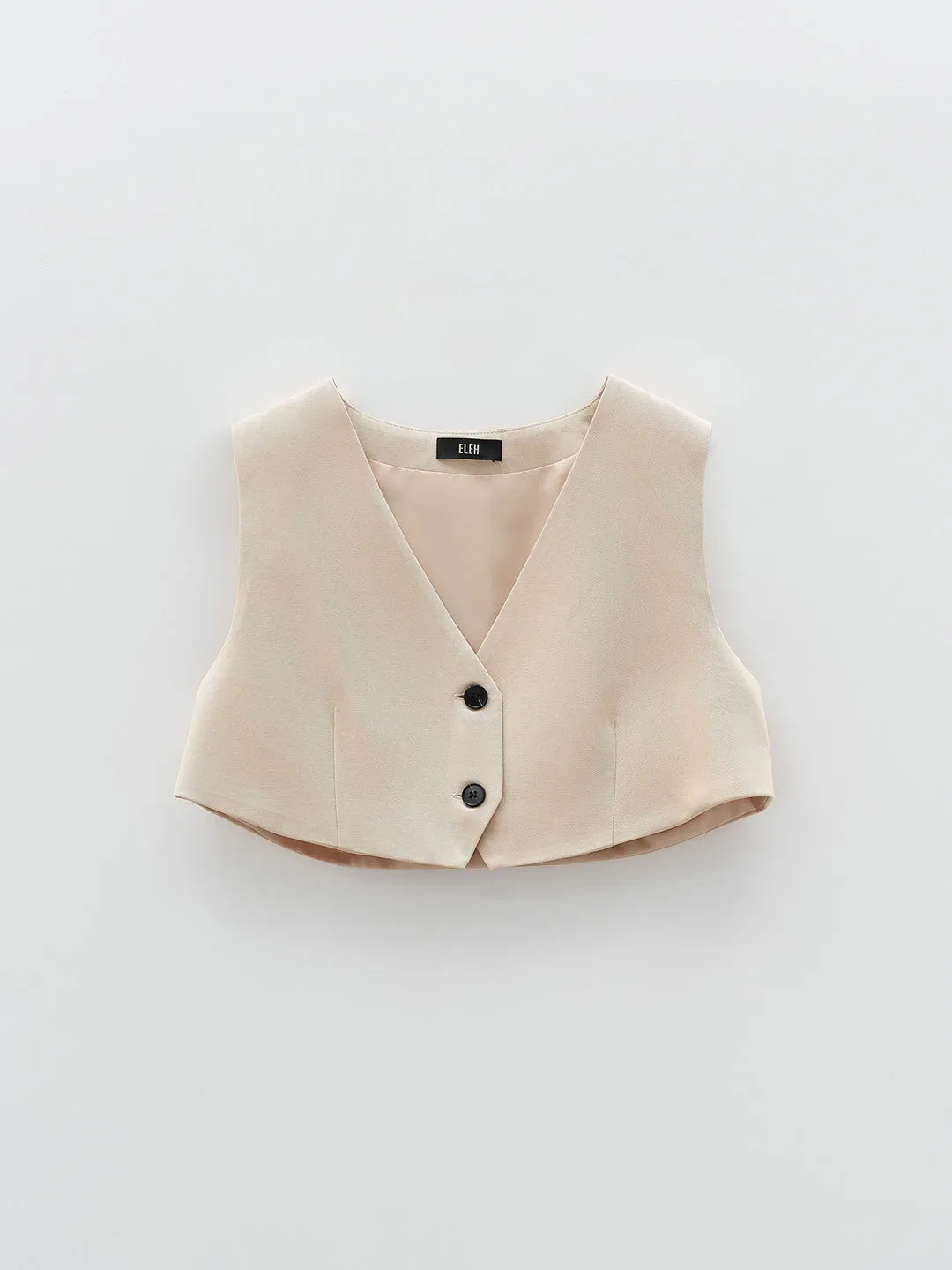 Eleh gilet beige crop