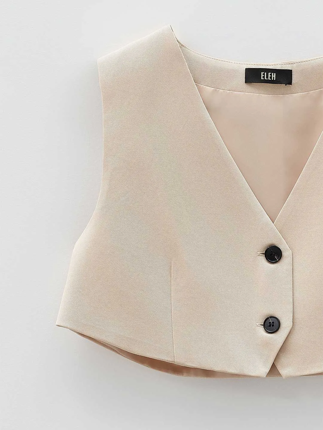 Eleh gilet beige crop