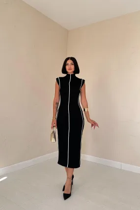 ELS Garni Striped Knit Dress - Black - Prescott Valley
