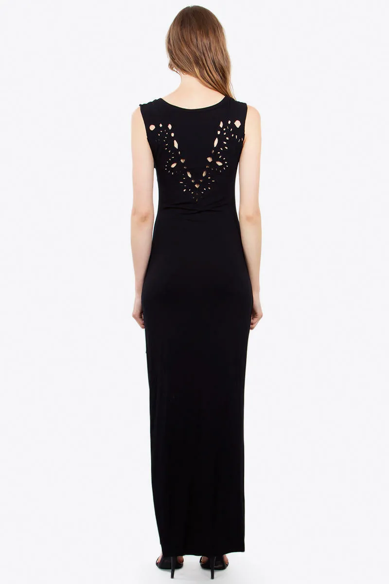 Emelia Black Knit Maxi Dress