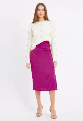Faye Textured Slip Midi Skirt