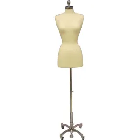 Female Display Dress Form on Chrome Rolling Base