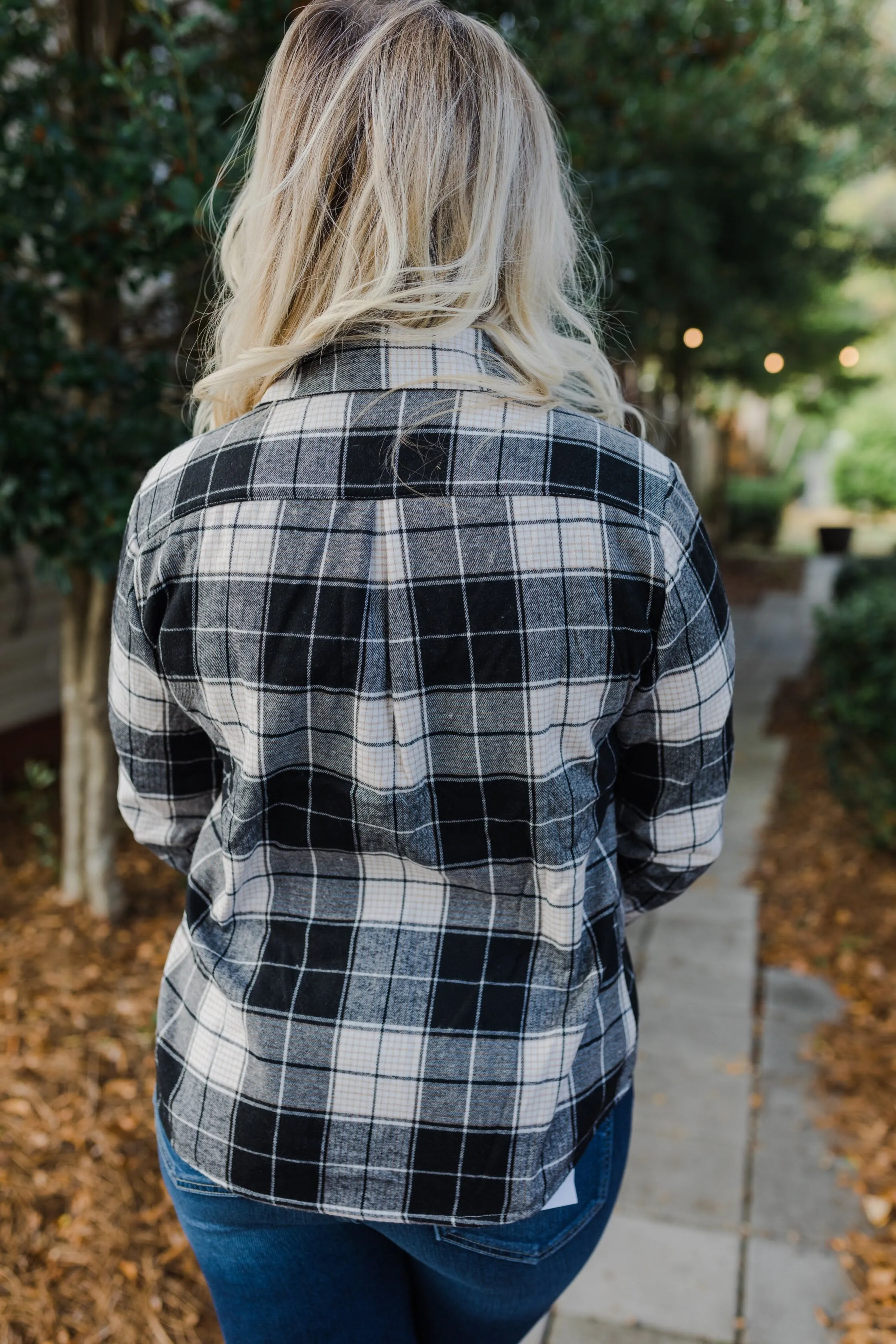 FINAL SALE Youth Fleece Lined Black Plaid Shacket