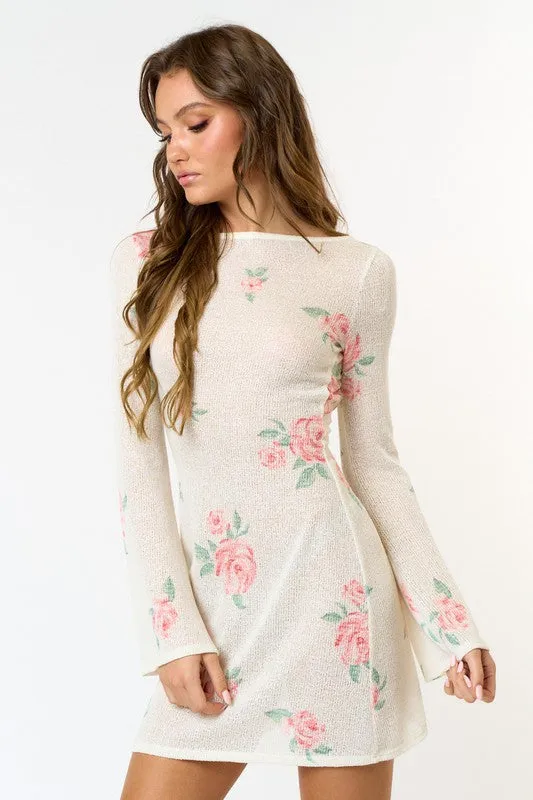 Floral Knit Mini Dress
