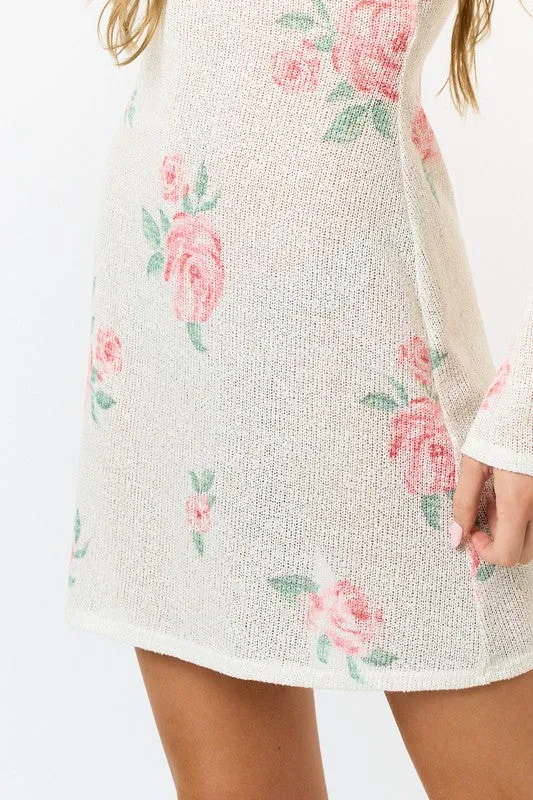 Floral Knit Mini Dress