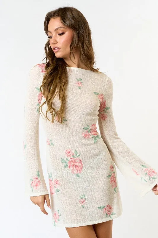 Floral Knit Mini Dress