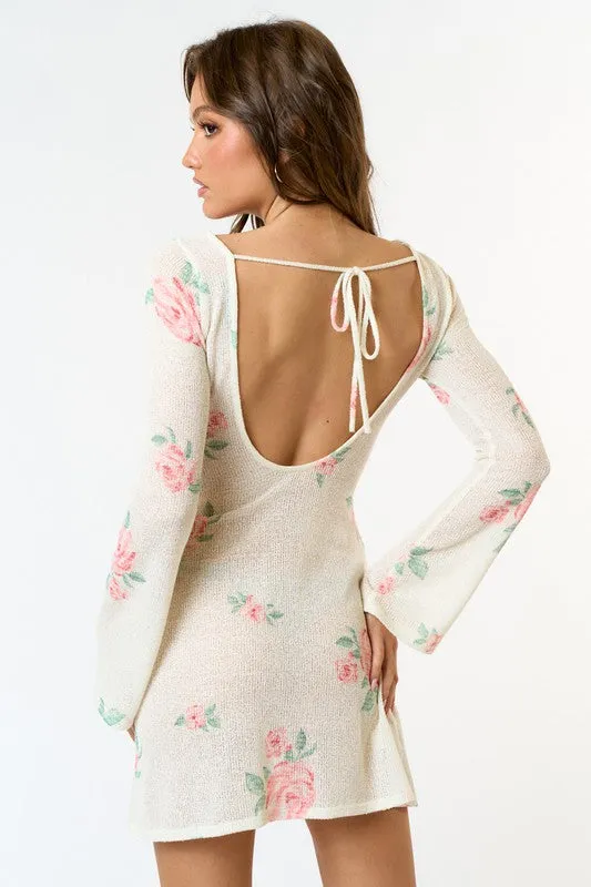 Floral Knit Mini Dress